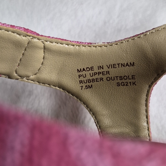 Michael Kors Pink Logo Laney Thong Espadrille Wedge Sandals Size 7.5 - Picture 7 of 12